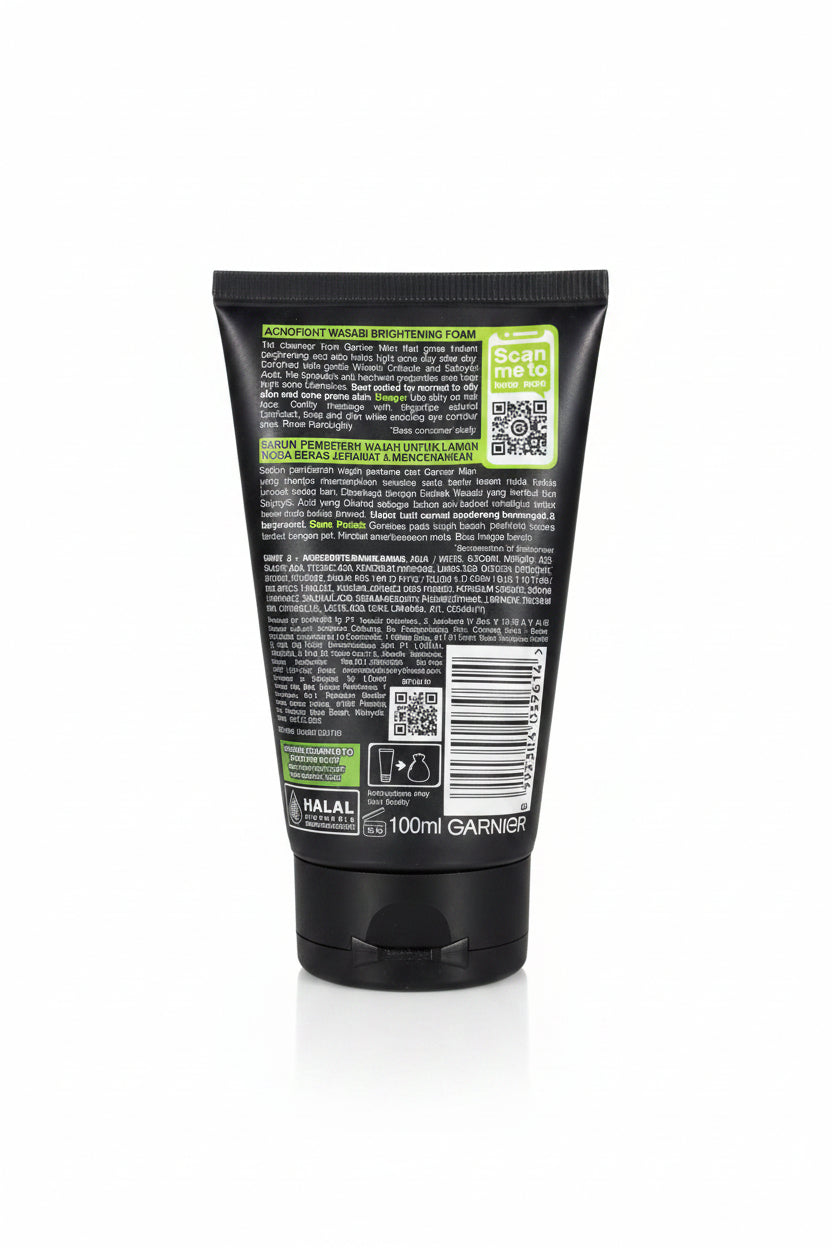 فوم روشن‌کننده وسابی گارنیه مردانه | Garnier Men AcnoFight Wasabi Brightening Foam