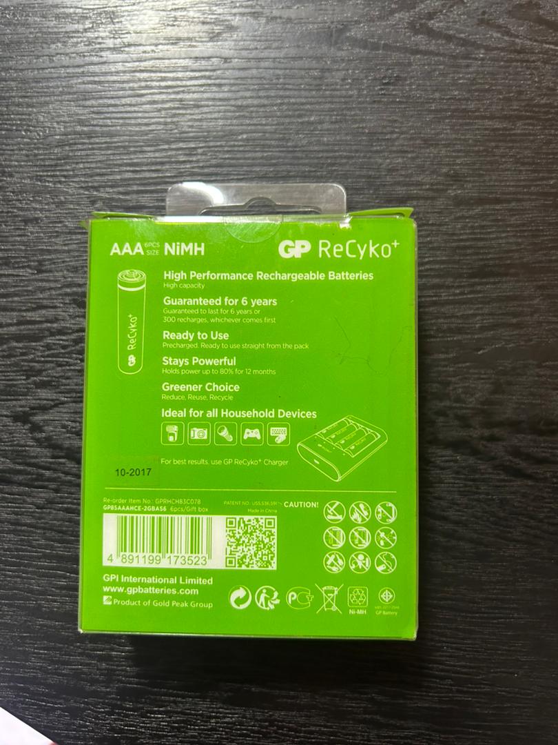 بتری قابل چارج GP ReCyko+ AAA 850mAh (۶ عدد)