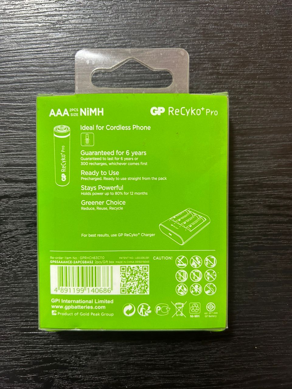بتری قابل چارج برای تلفن بیسیم GP ReCyko+ Pro AAA 650mAh (۲ عدد)