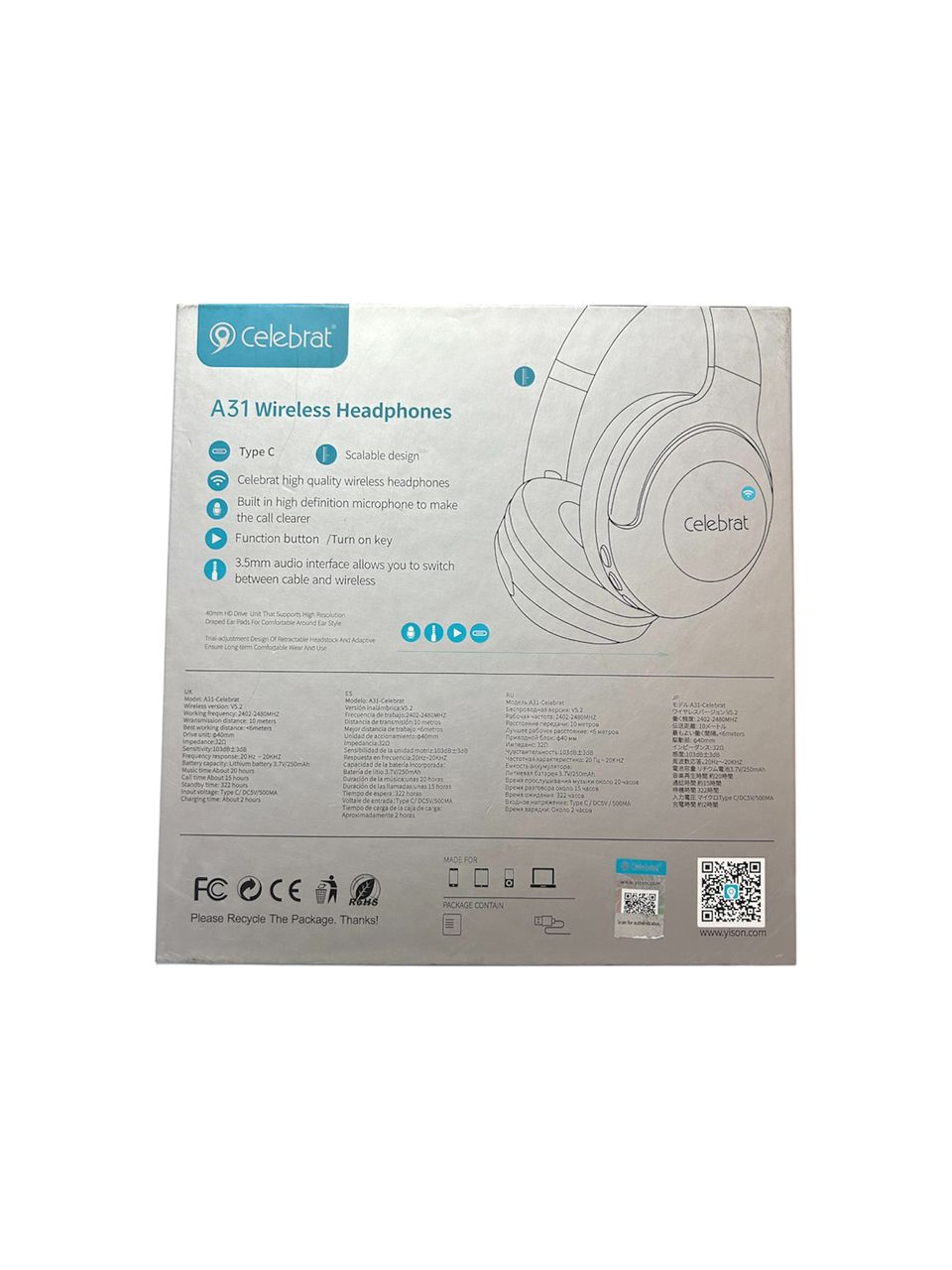 هدفون بی‌سیم سلبرات A31 | Celebrat A31 Wireless Headphones