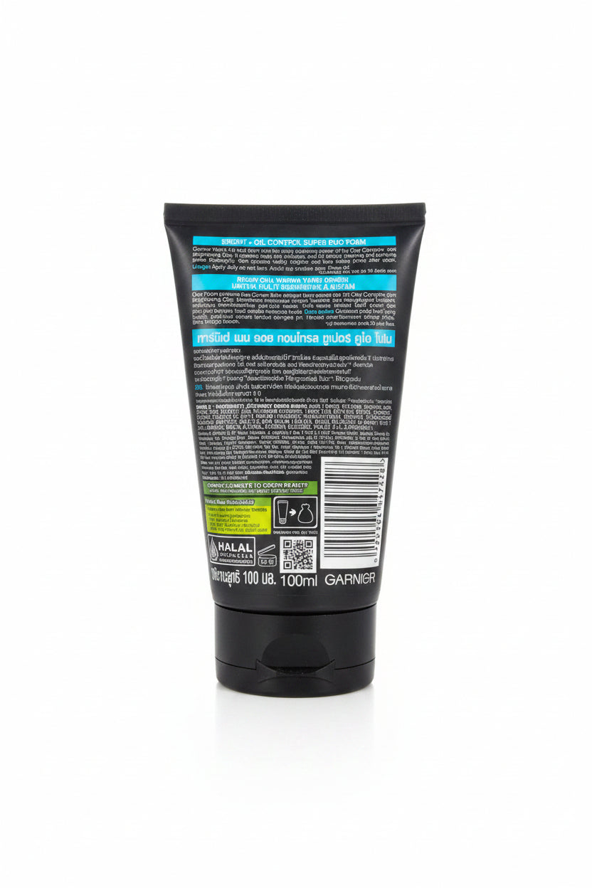 فیس واش گارنیر مردانه — کنترول چربی | Garnier Men Oil Control Bright+ Super Duo Foam