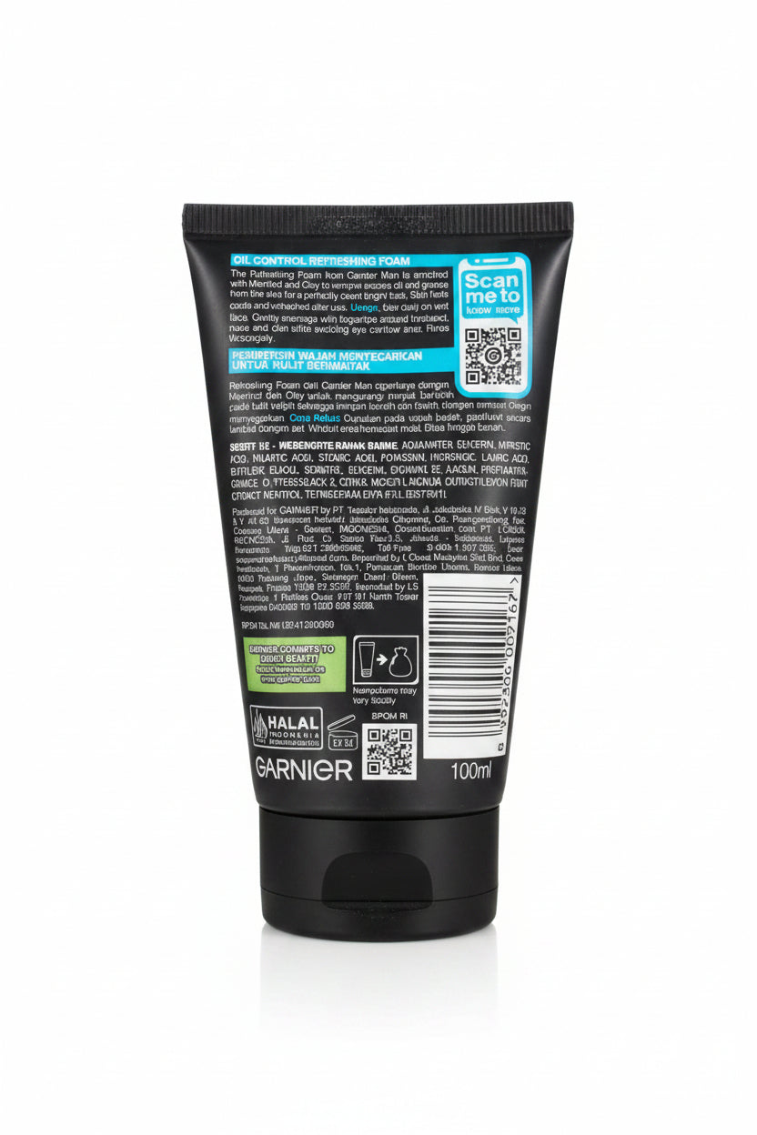 فوم تازه‌کننده ضد چربی گارنیر مردانه  | Garnier Men Oil Control Anti-Shine Refreshing Foam