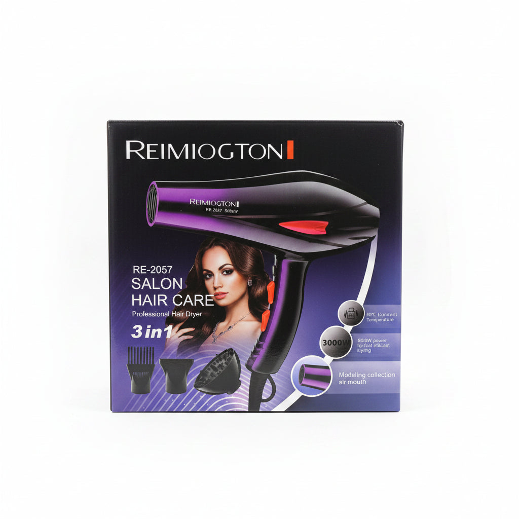 سشوار موی حرفه‌ای ریمیوگتون — 3در1| REIMIOGTON RE-2057 Salon Hair Care Professional Hair Dryer 3in1