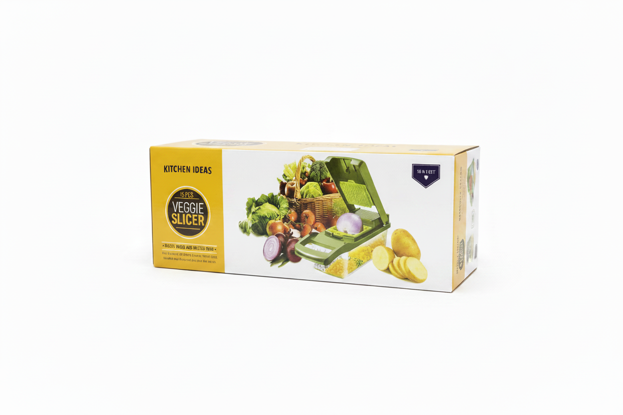 16 PCS Veggie Slicer retail box front — Kitchen Ideas packaging