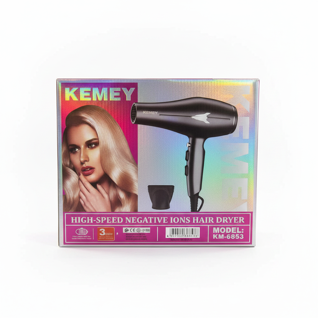 KEMEY KM-6853 Hair Dryer - box front