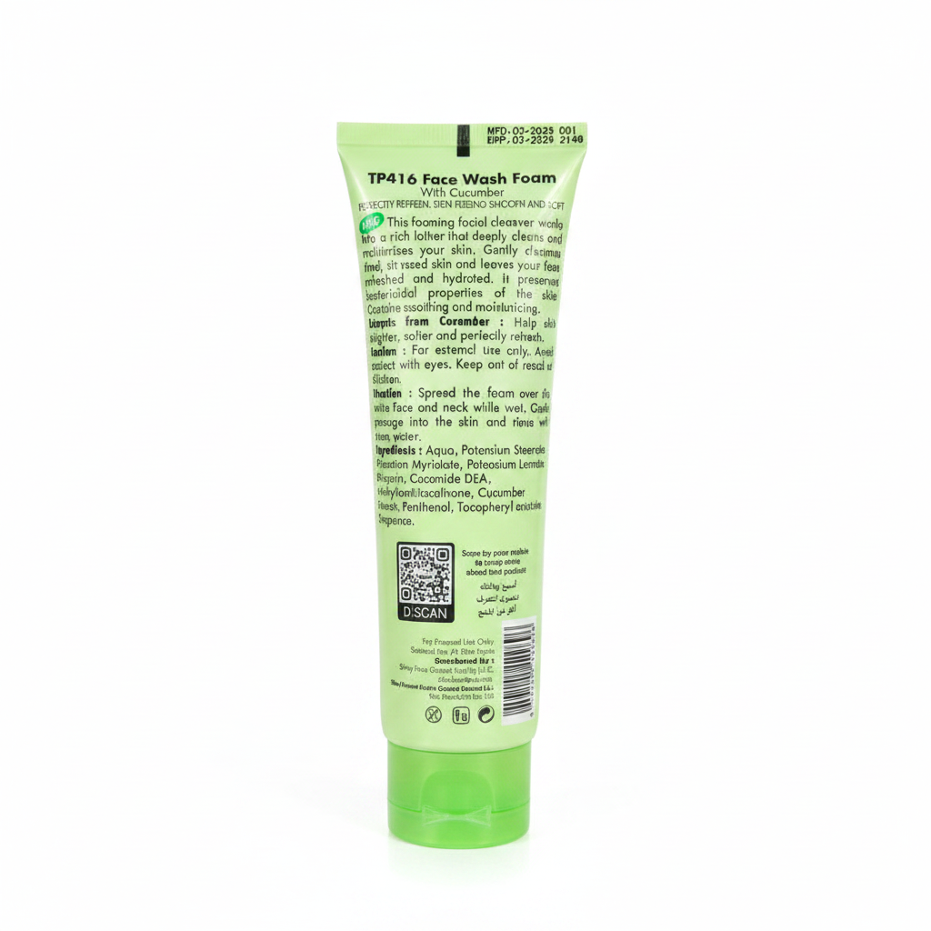 Touch Me! Please Cucumber Face Wash Foam - back with ingredients