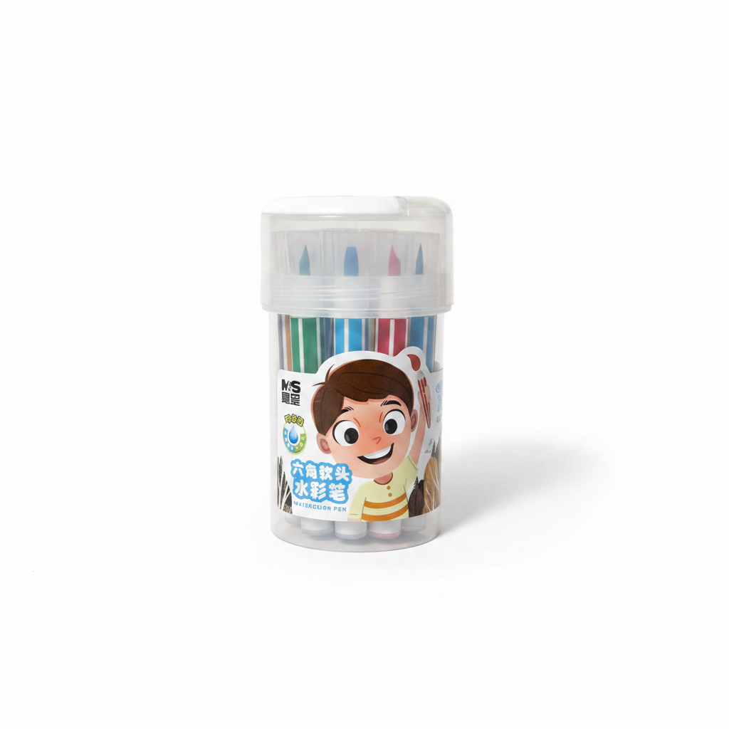 M&S watercolor pen cylinder case with label