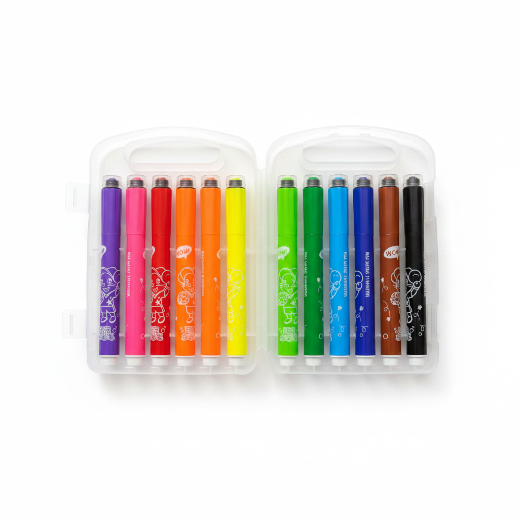 Zibear stamp pens case opened caps on